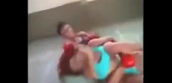  Beautiful Russian womens bikini wrestling match choking female wrestling sideheadlock